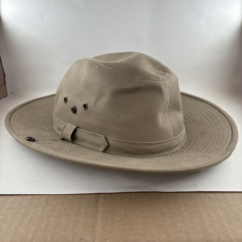Duluth Trading Crusher Outback Hat Men's Large L Tan Safari Packable Boonie